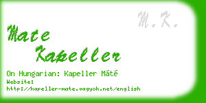 mate kapeller business card